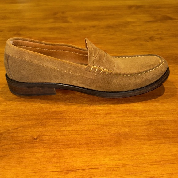 G.H. BASS & CO. TAN SUEDE LOAFERS MEN’S SIZE 11.5 PENNY LOAFER DRIVING SHOES EUC - Picture 12 of 14